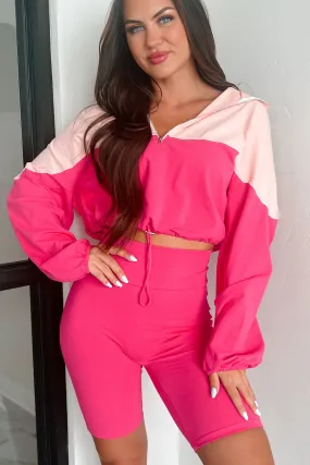 Weekend Style Lounge-friendly Feeling The Burn Athleisure Set (Dark Coral/Powder Blush)