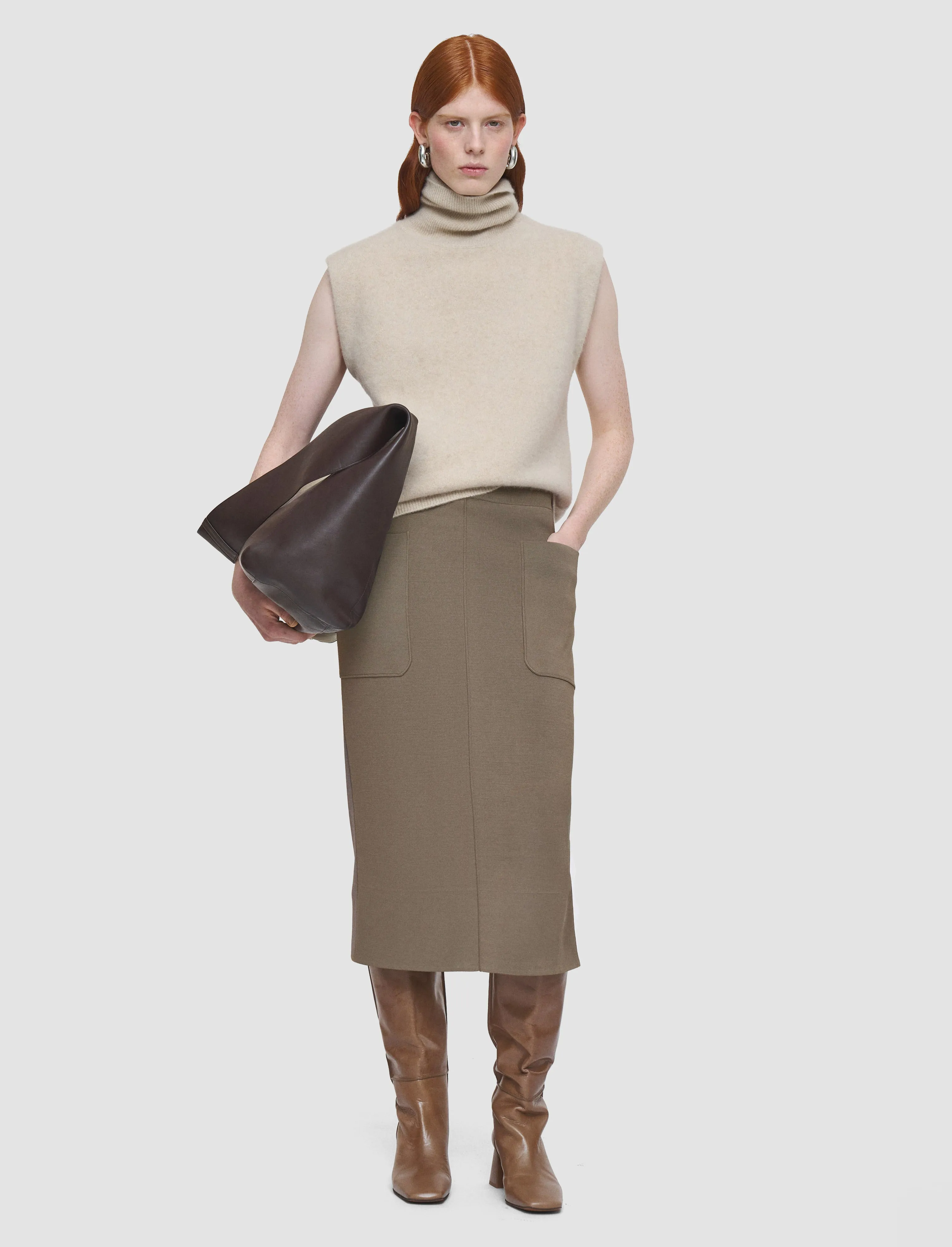 Warm Classic Milano Knit Stretch Skirt