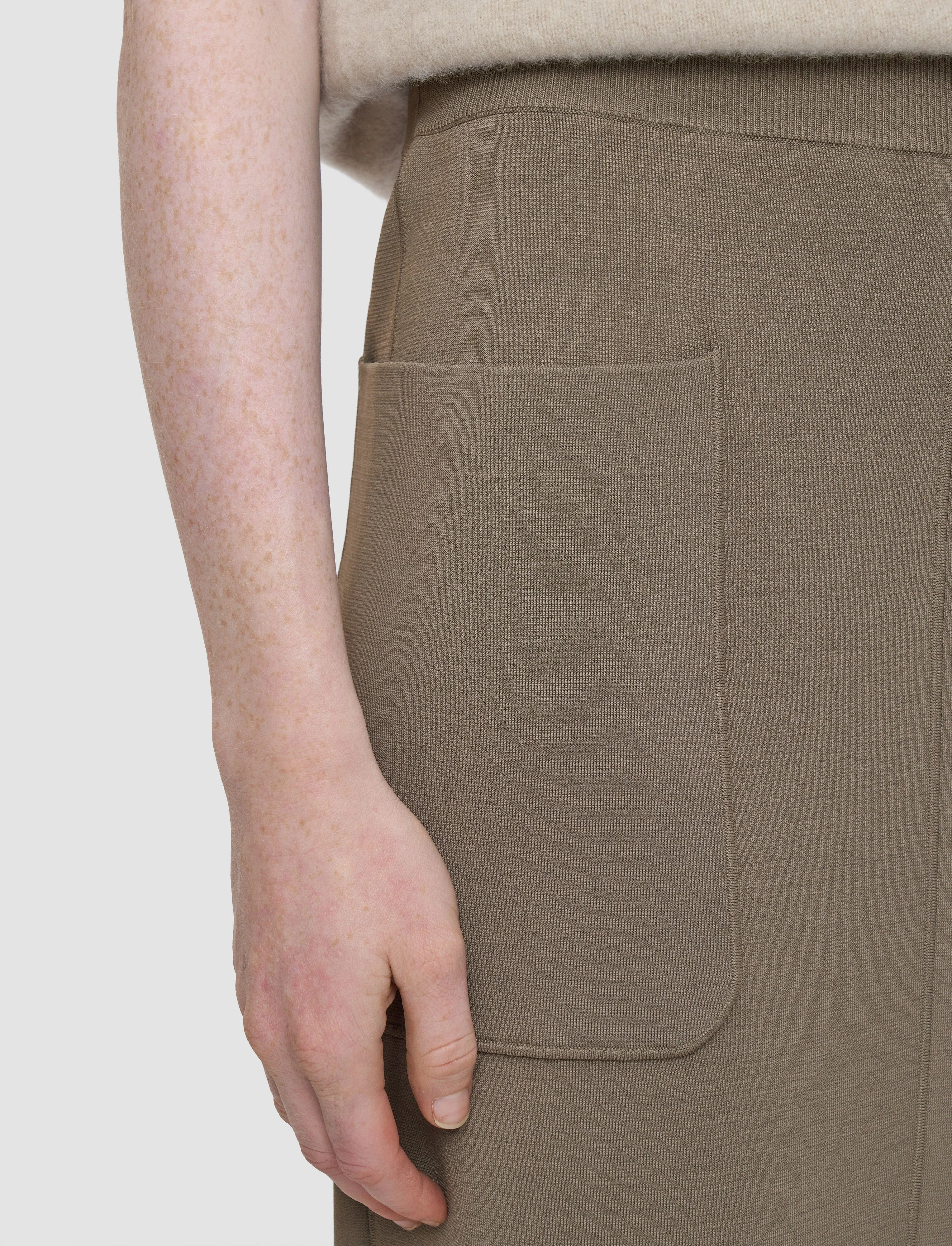 Milano Knit Stretch Skirt Overlock Edge Finish Modern Texture