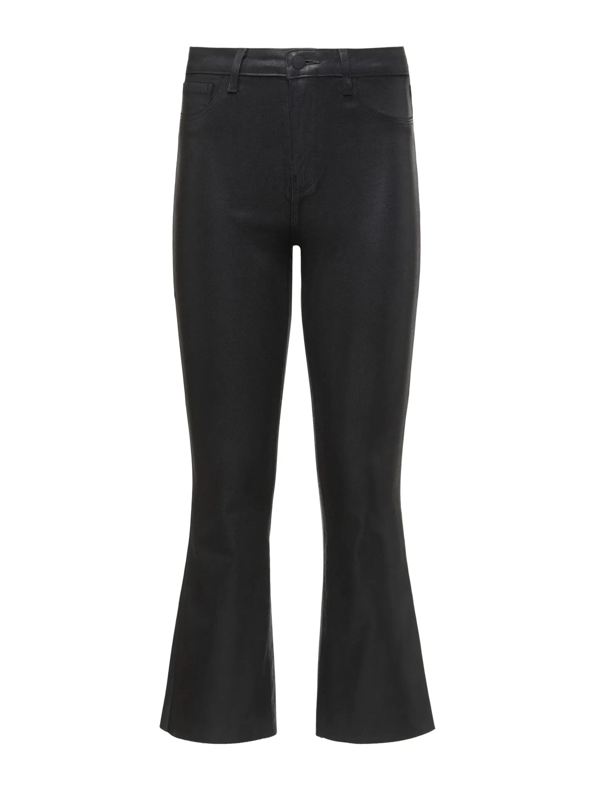 All Style Fit Kendra Coated Crop Flare Jean Noir