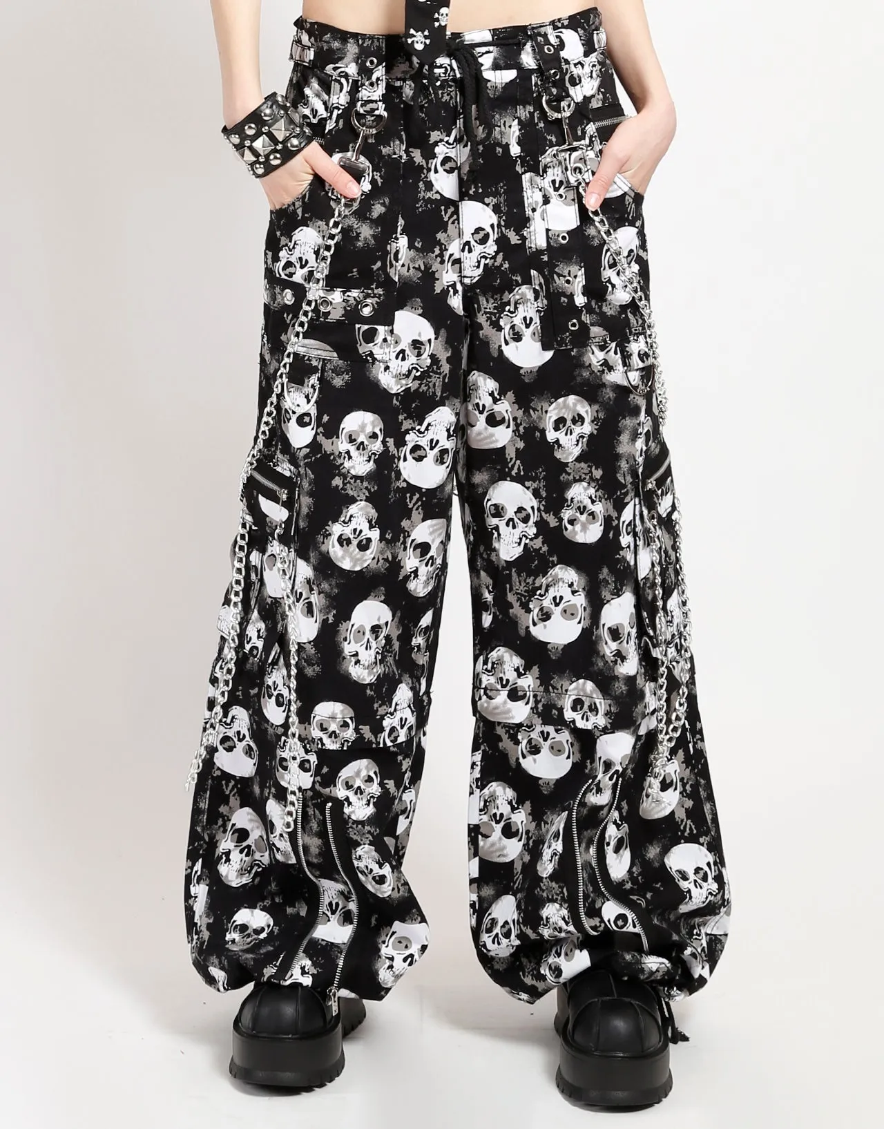 Cozy Lining Flexible Knees CHAIN TO CHAIN PANT SKULL