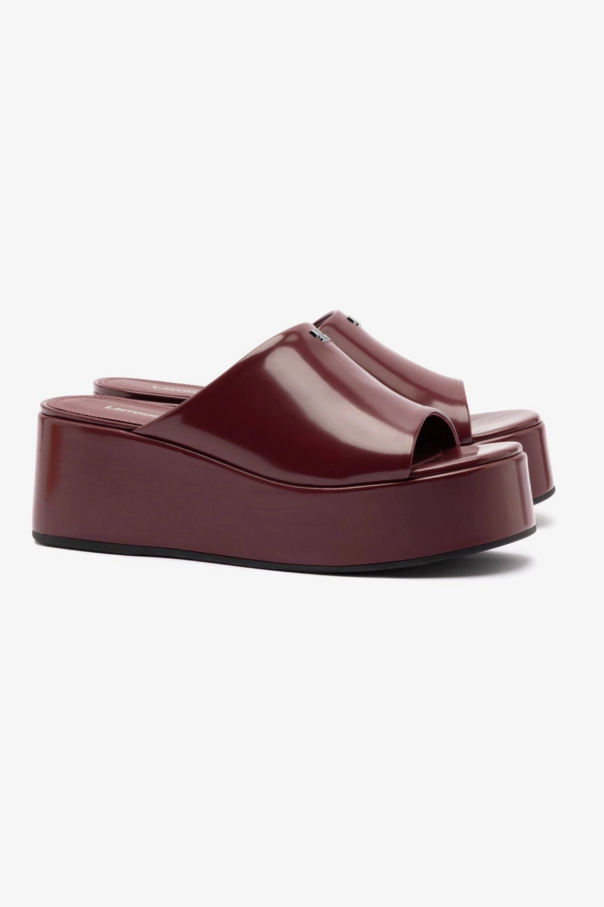 Charli Box Mule In Burgundy Leather Breathable Inner Sleeve