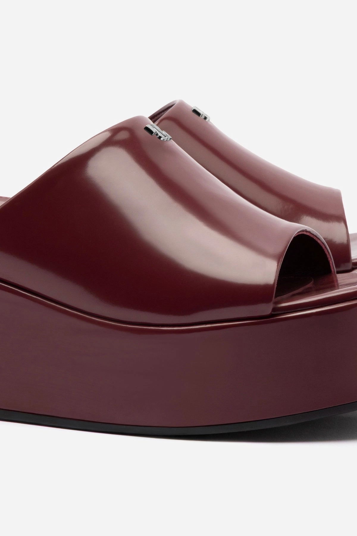 Charli Box Mule In Burgundy Leather Orthopedic Friendly Design