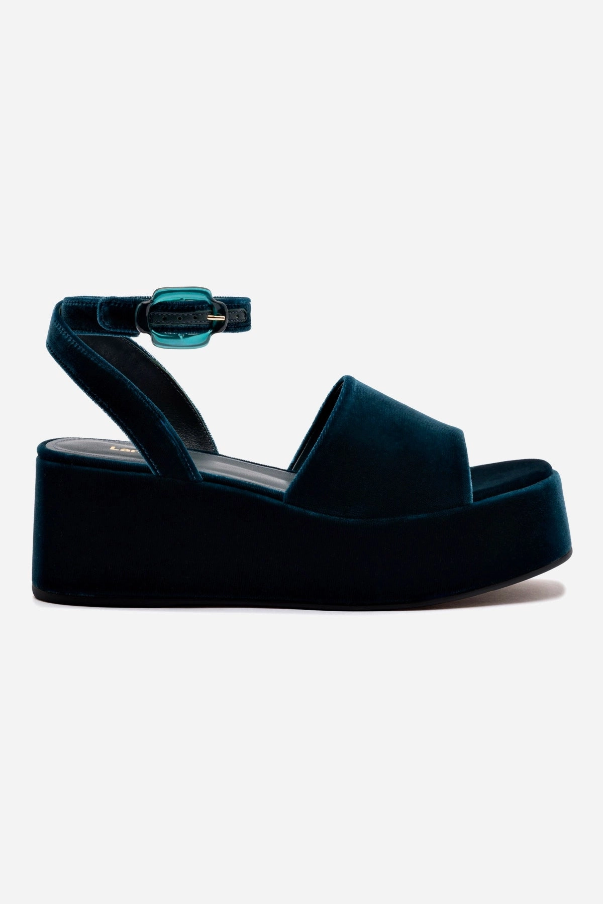 Charli Flatform Sandal In Deepsea Velvet Airy Design Elegant Mood