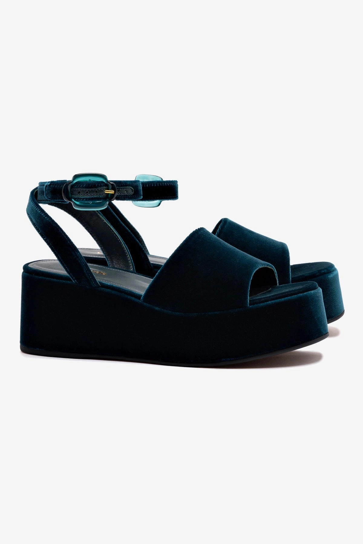 Charli Flatform Sandal In Deepsea Velvet Cold Guard
