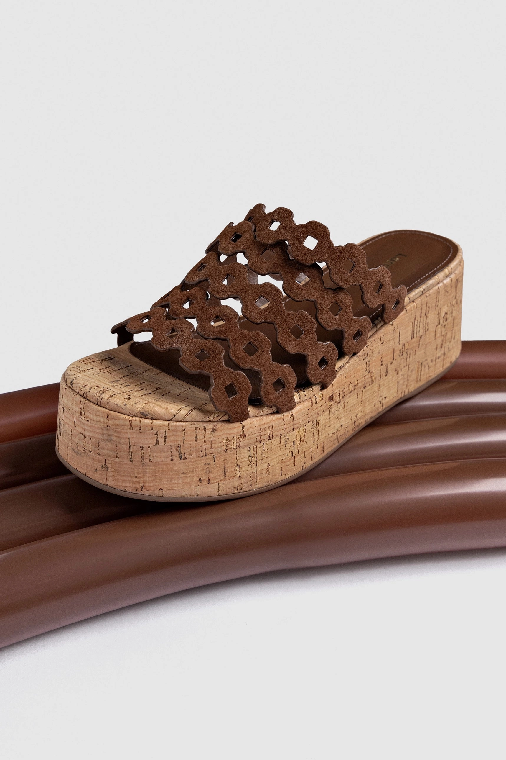 Charli Mule In Burnt Umber Suede Summer Heat