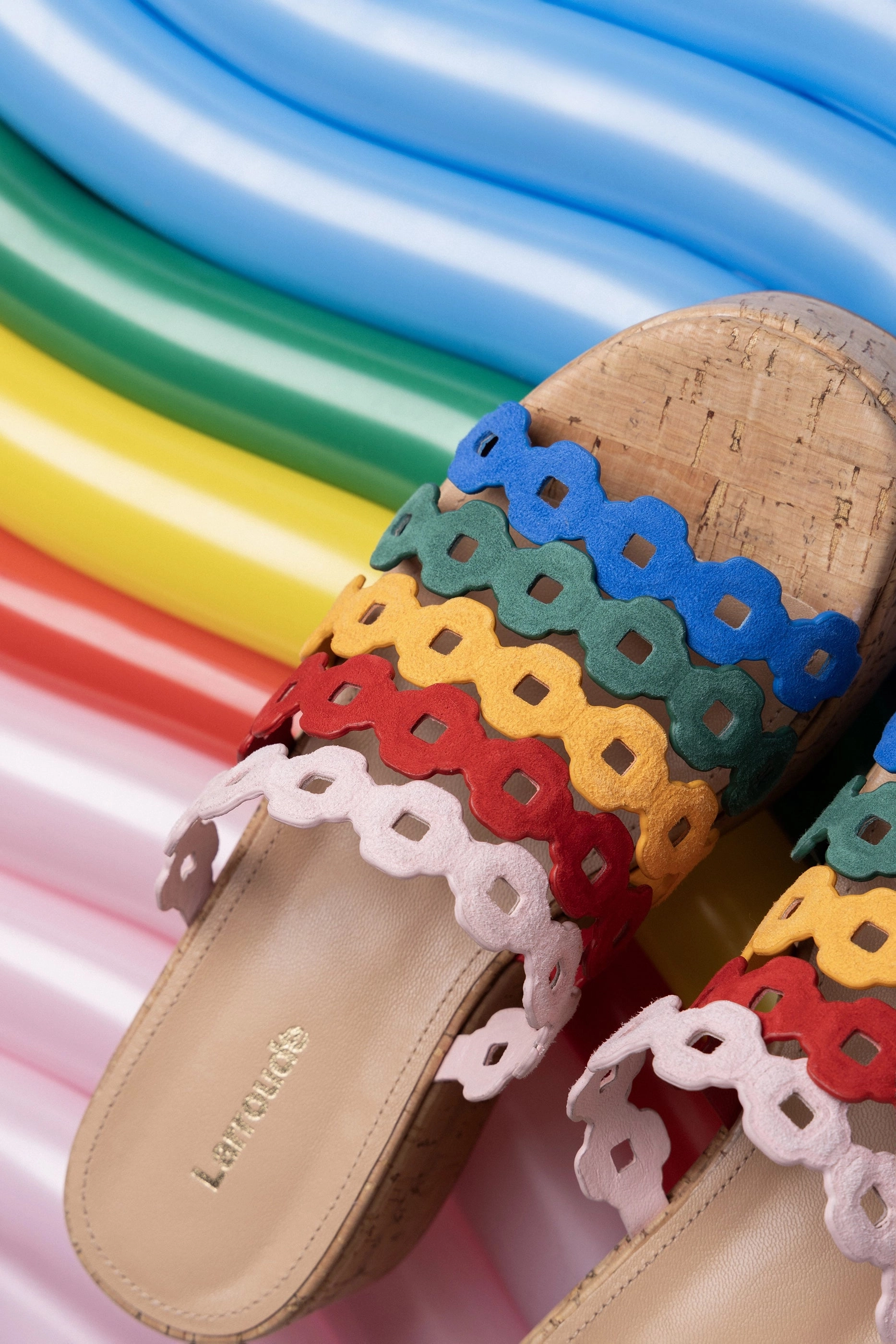 Eco Friendly Minimalist Fans Charli Mule In Multicolor Leather