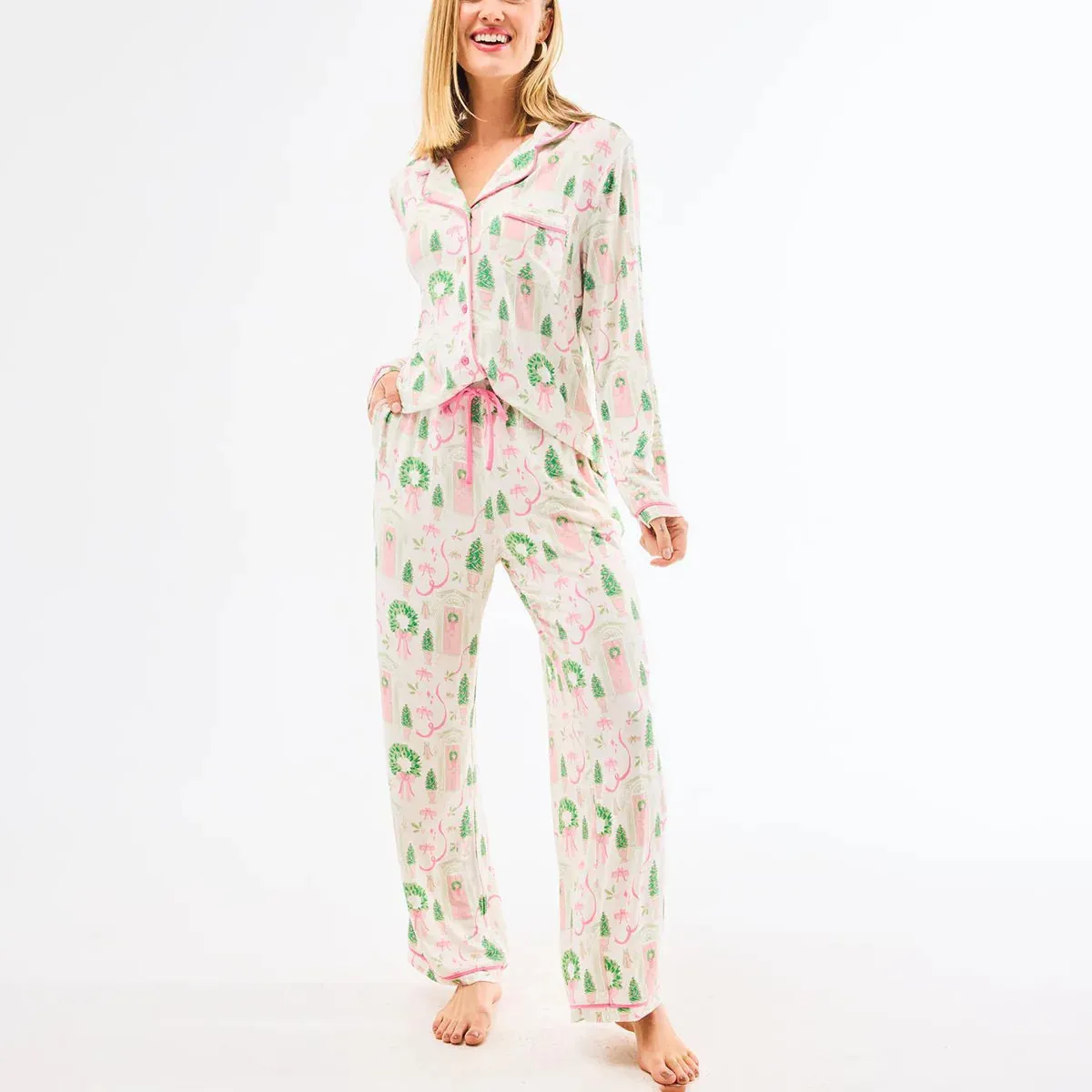 Printed Hoodie Charlotte Home For Christmas Pajama Set