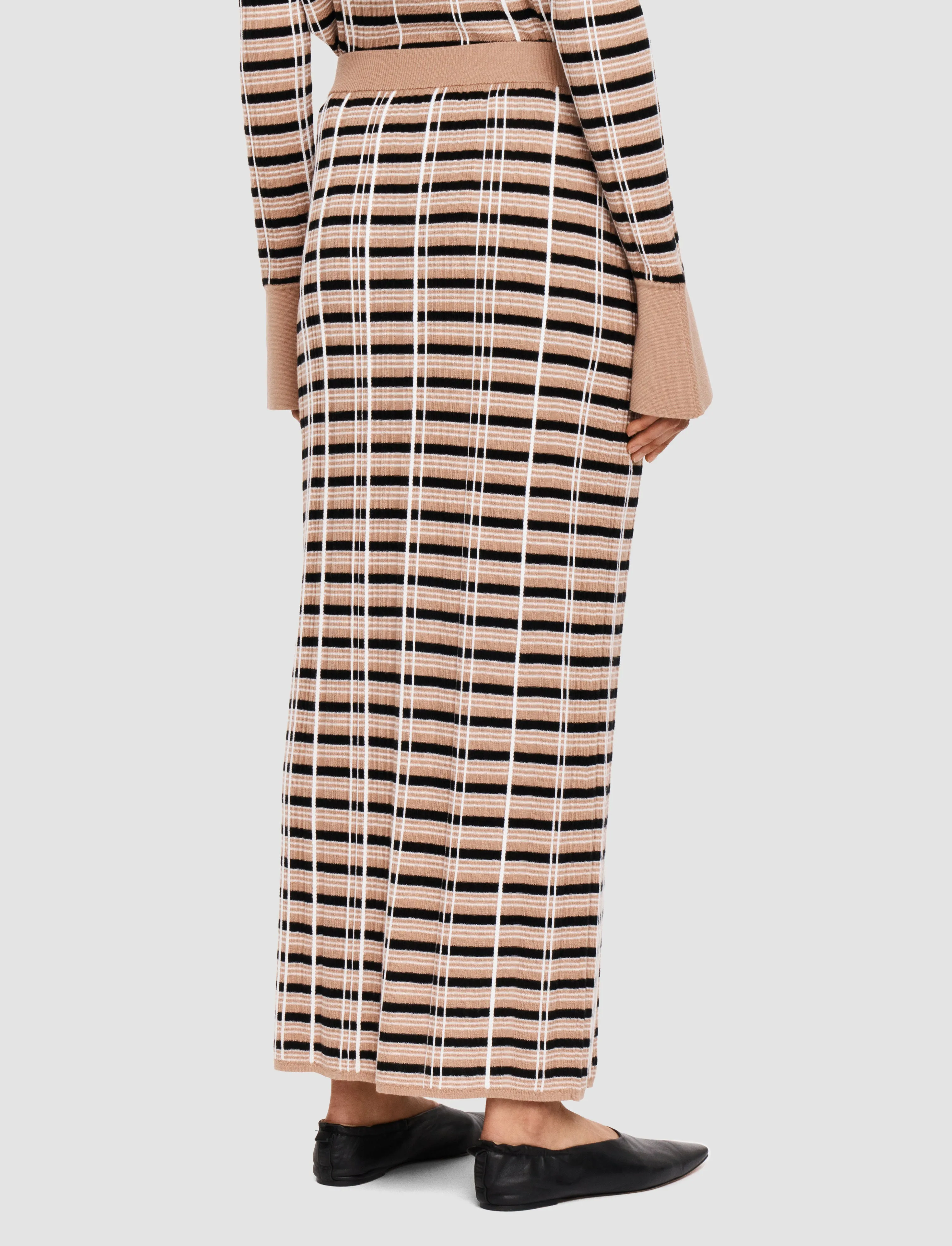 Weekend Look Check Wool Silk Skirt