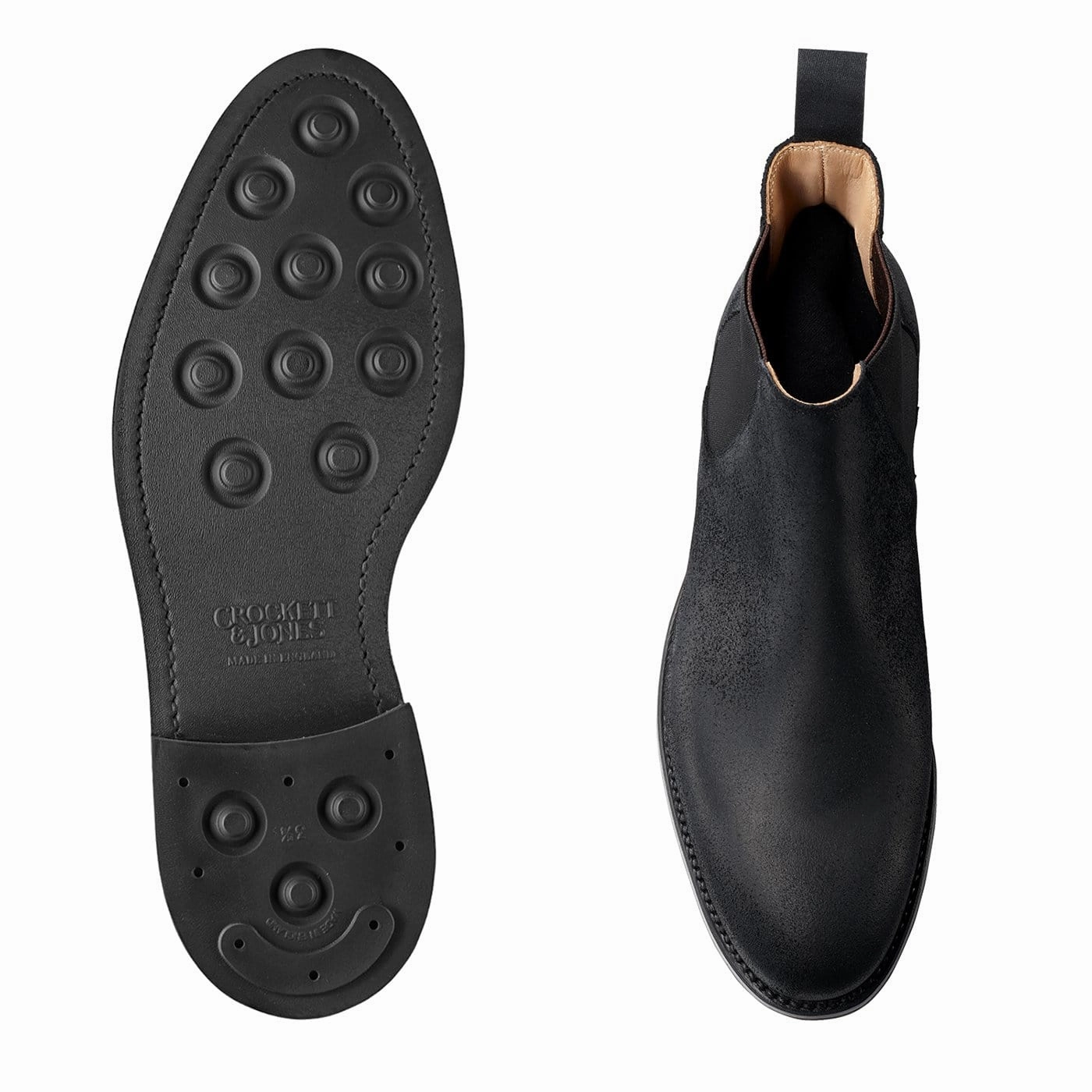 Ankle Lock Subtle design Chelsea 5 Black Rough-Out Suede