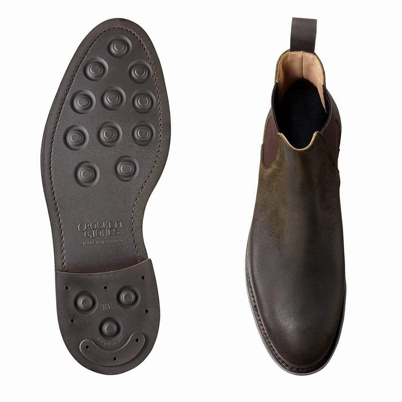 Chelsea 5 Green Rough-Out Suede Smooth Inner Seams