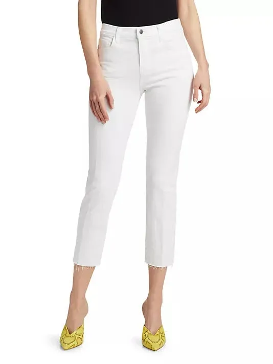 Weekend Vibes Sada High Rise Crop Slim Blanc