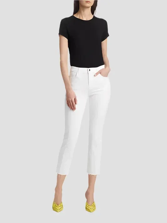 Sada High Rise Crop Slim Blanc No Gap Waist Engineering