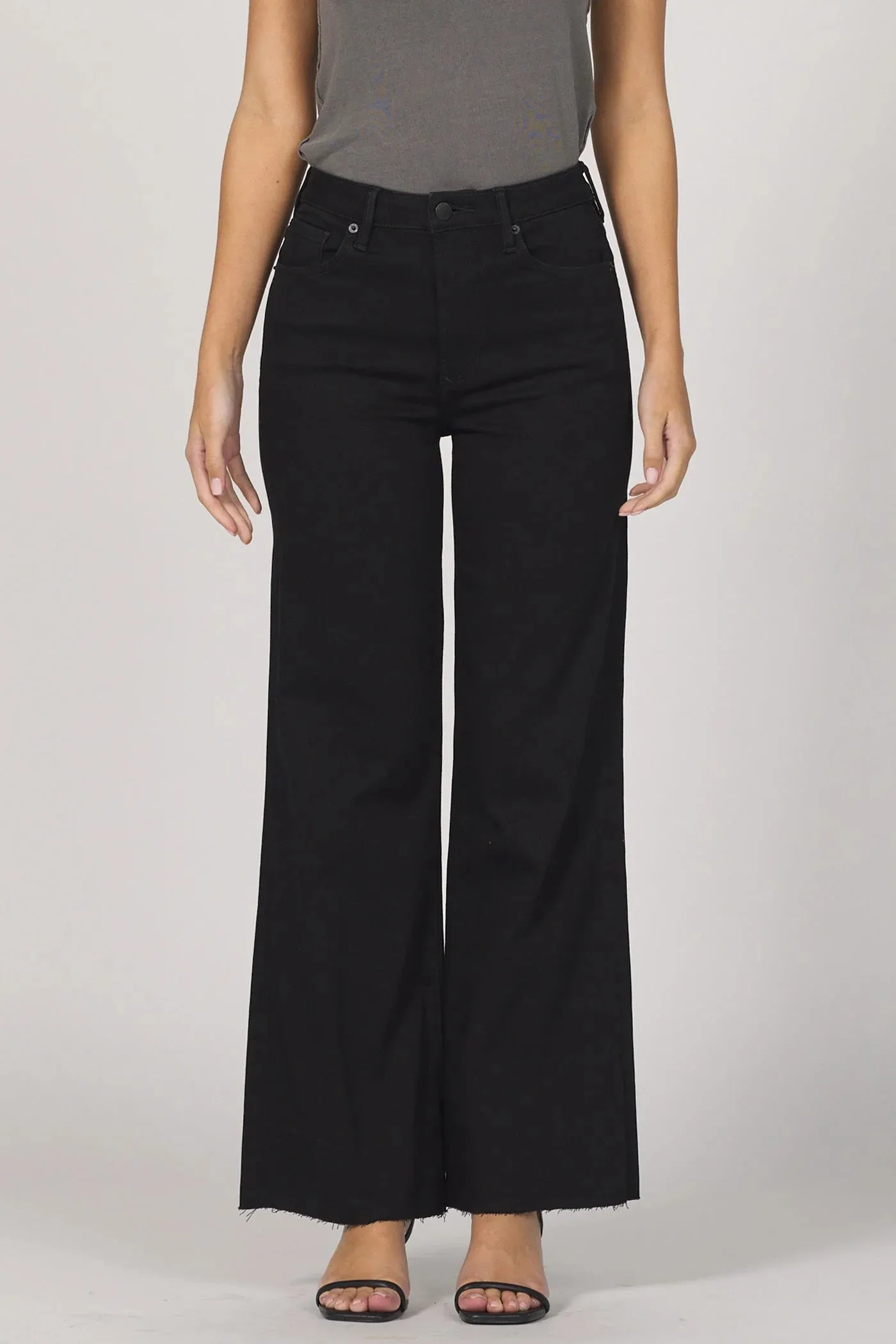 Comfortable clothing Leisure Ready Dear John Fiona Wide Leg Jean in Black Arrow