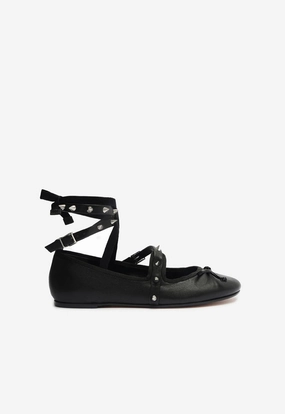 Larissa Lace Up Leather Flat Urban Style Mesh Upper