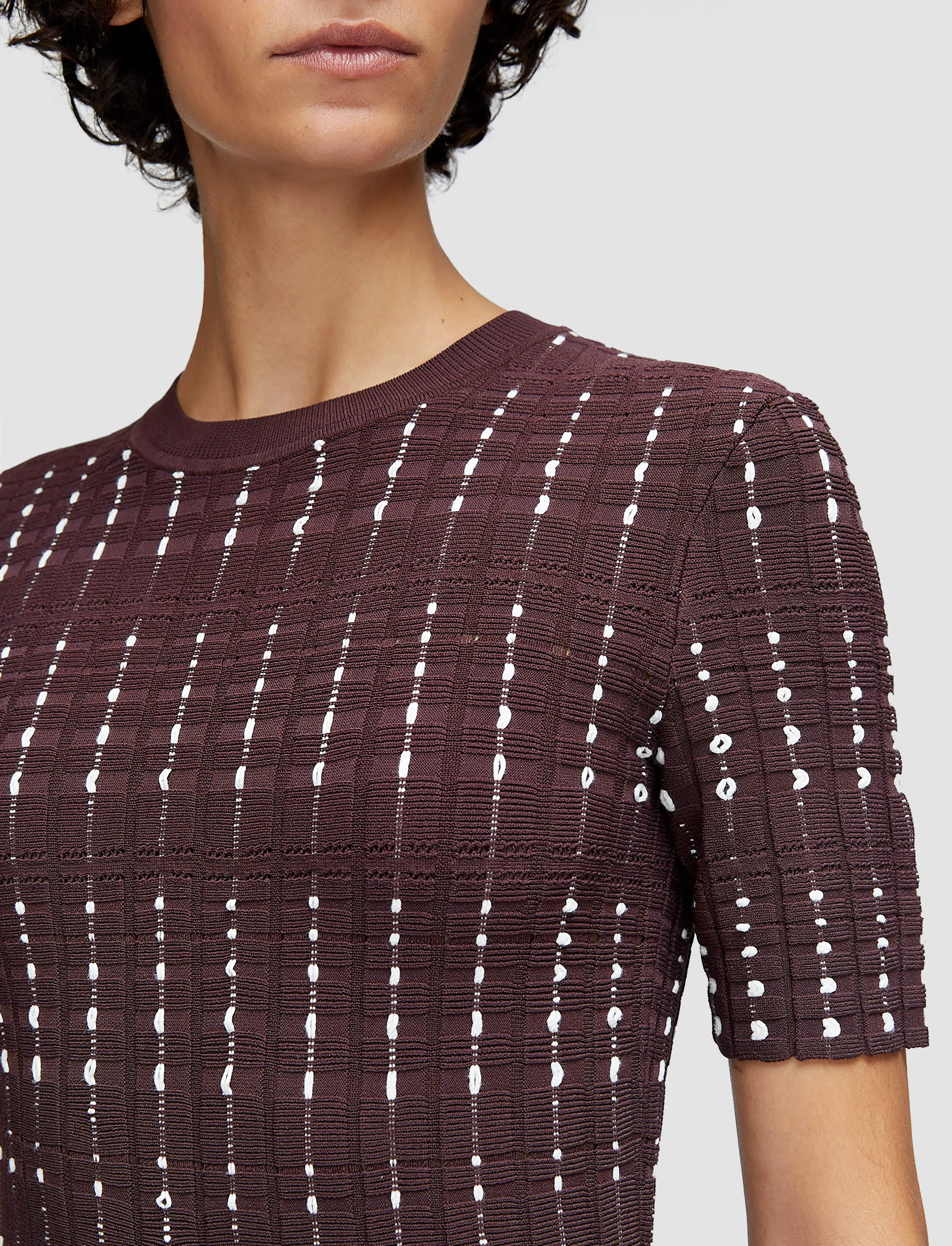 UVProtective Knit Density Fragmented Stripes Dress