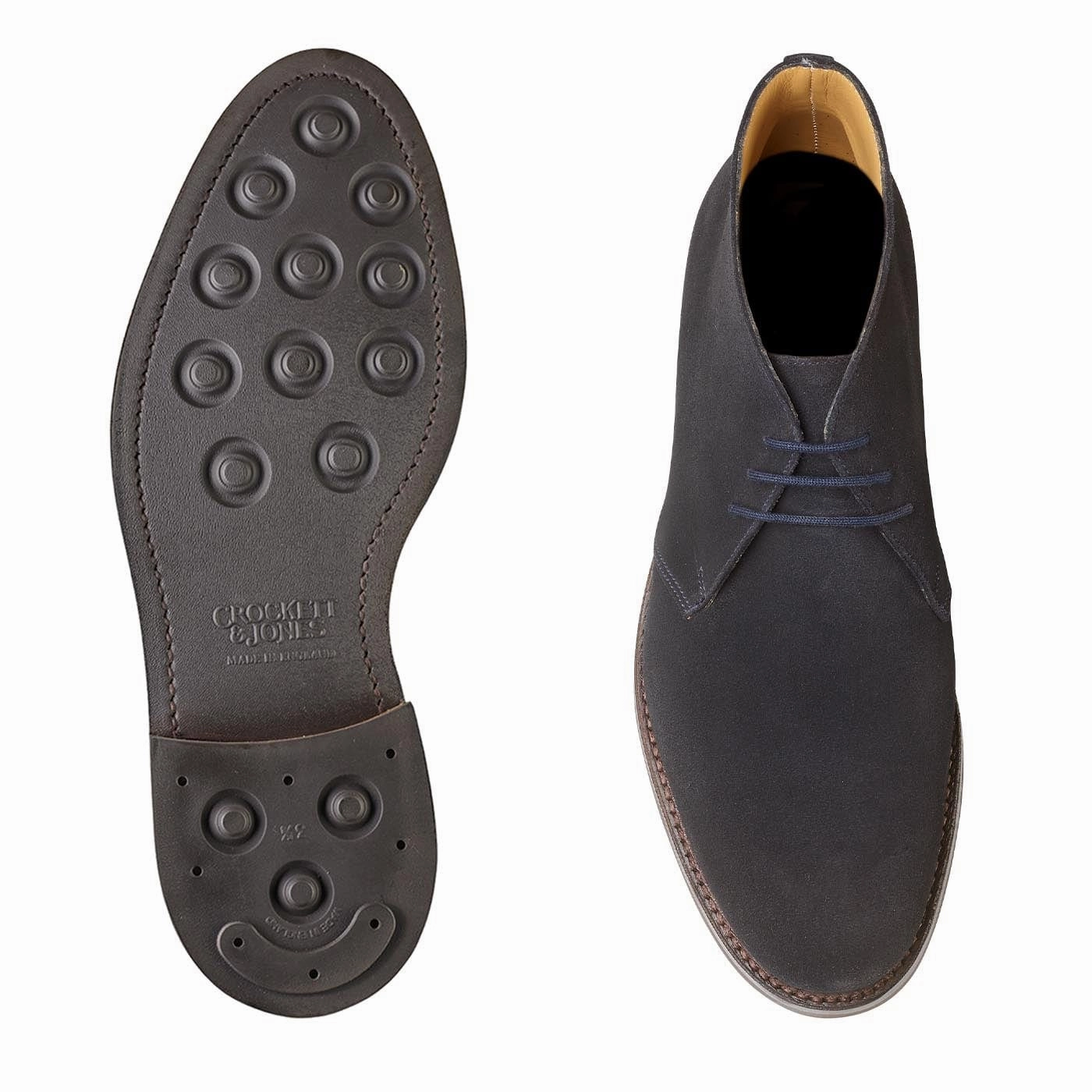 Chiltern Navy Suede Rubber Sole Insulated Cold Weather Commuter