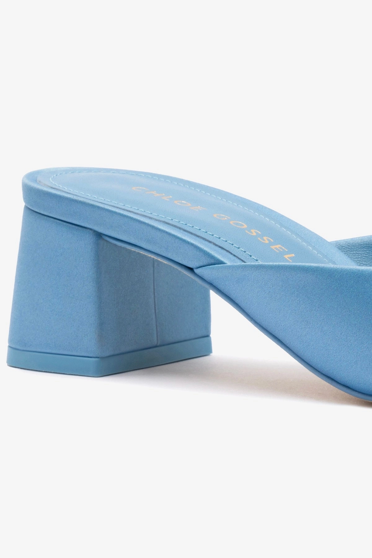 Multi Purpose Chloe Gosselin by Larroud Anah Mule In Blue Satin