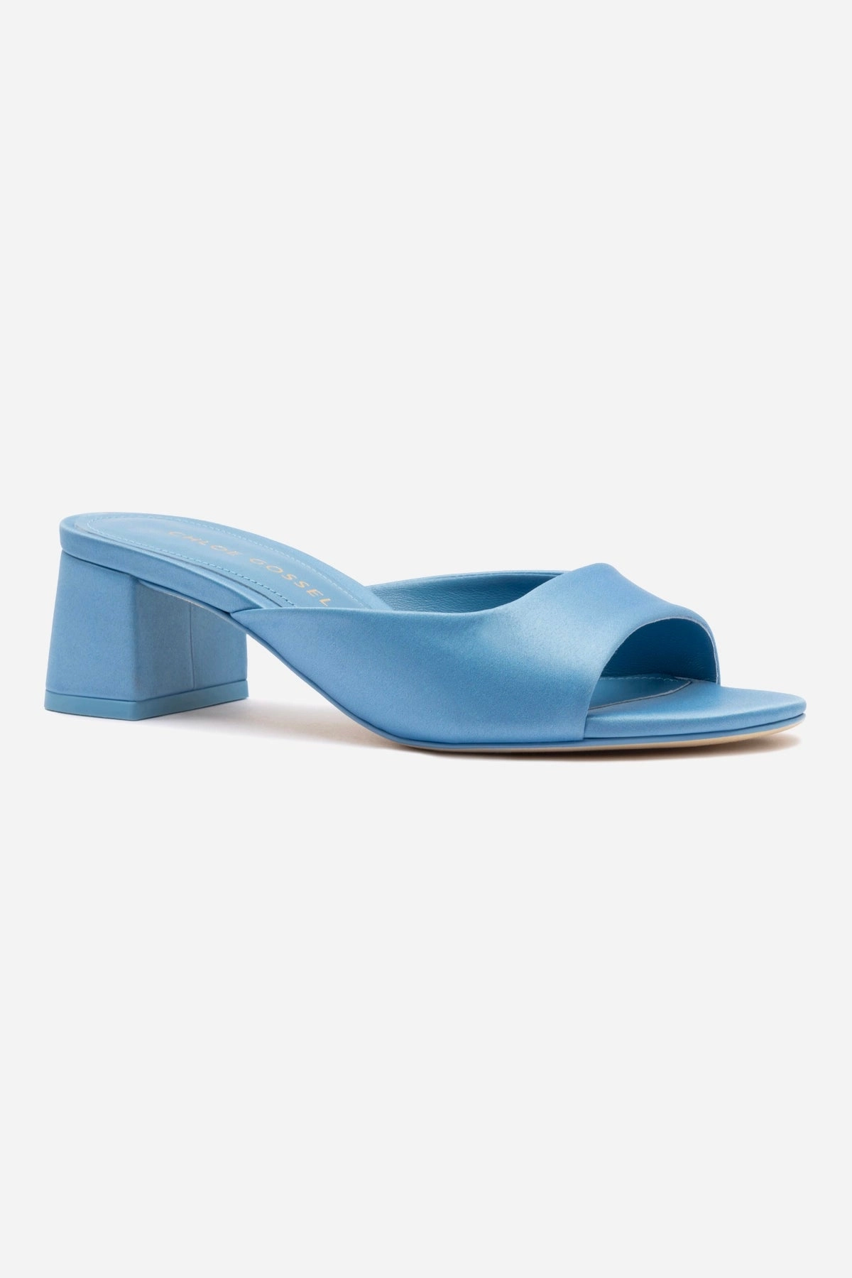 TPU Stability Chloe Gosselin by Larroud Anah Mule In Blue Satin