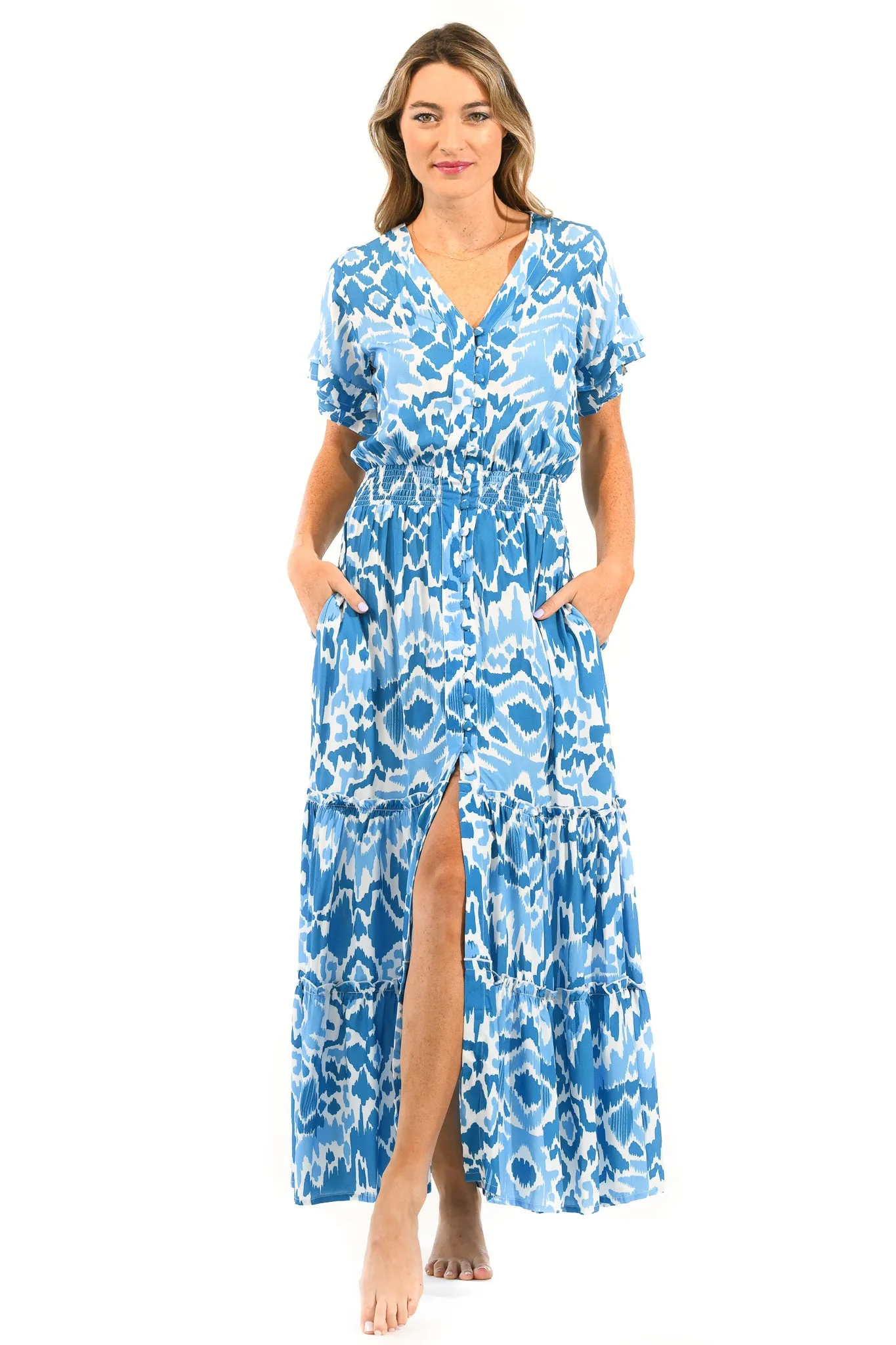 Classic Fit Christina Dress / Aegean Ikat