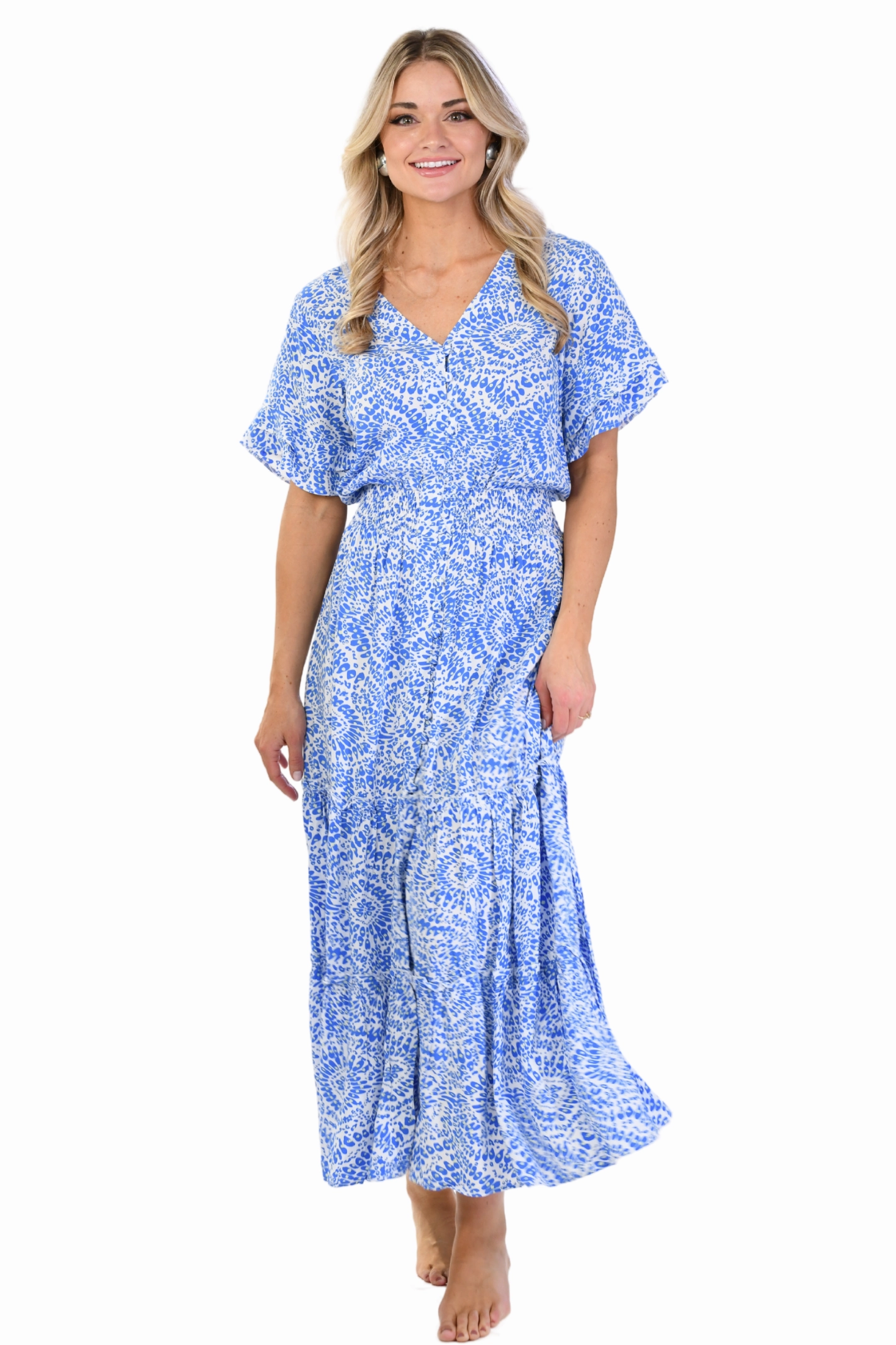 Chic Everyday Wear Simple Yet Elegant Christina Dress / Blue Firework