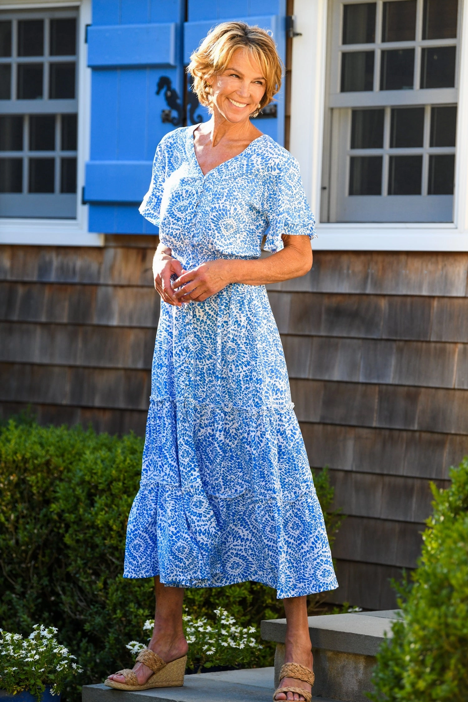 Easy Mood Timeless Style Wear Christina Dress / Blue Firework