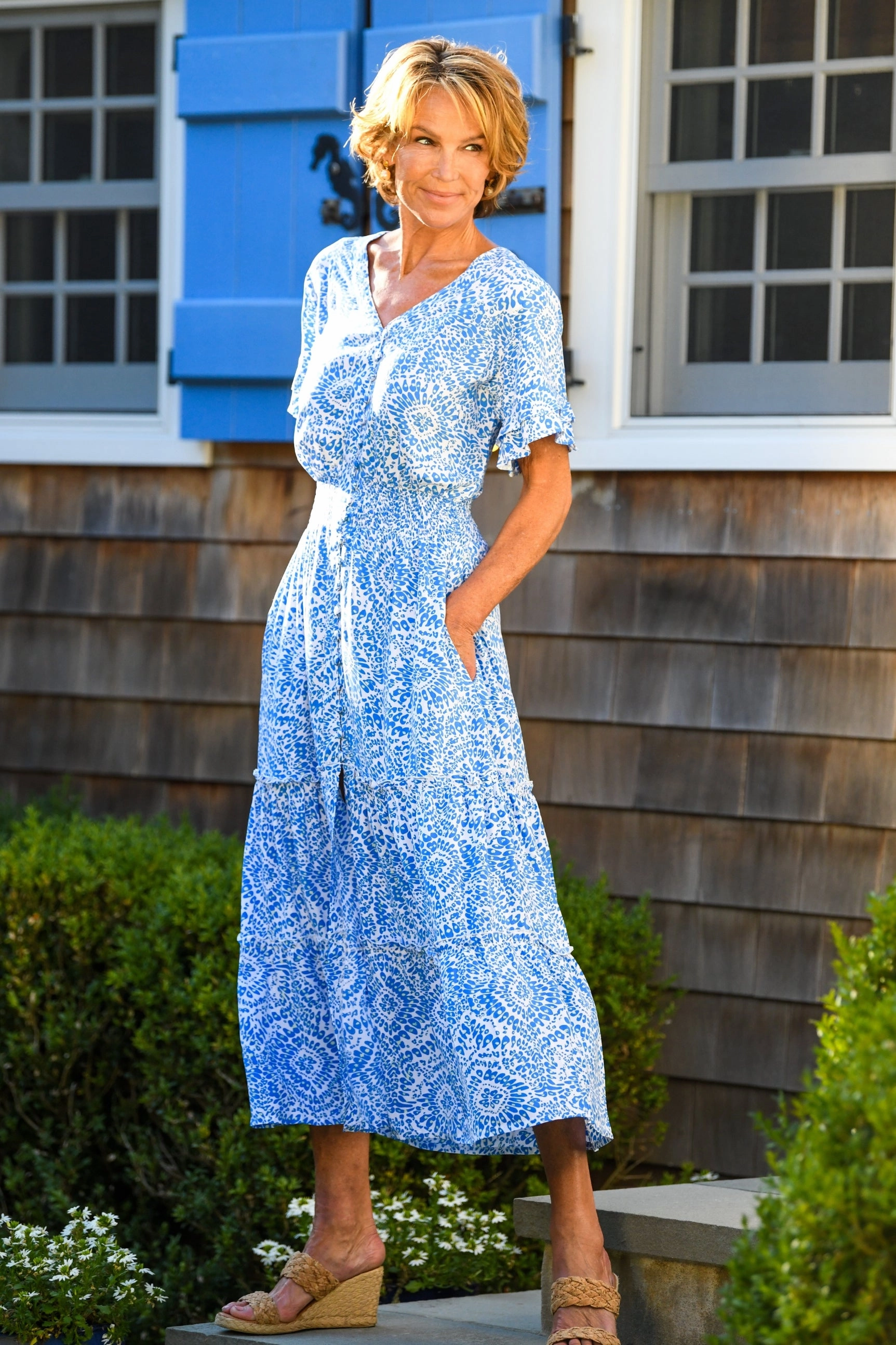 Fashion-Forward petite size Christina Dress / Blue Firework