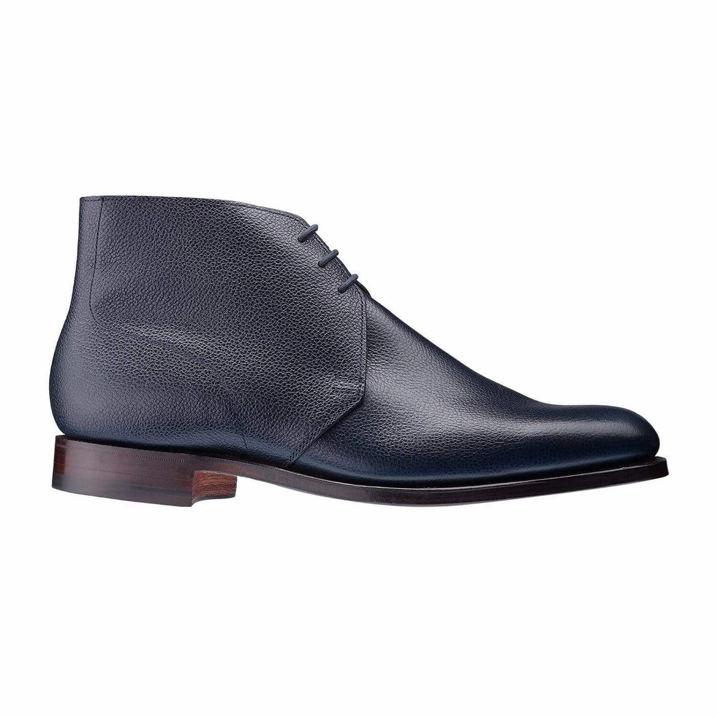 Chukka Navy Pebble Grain Anatomical Toe Shape Sweat Resistant Frequent Travelers