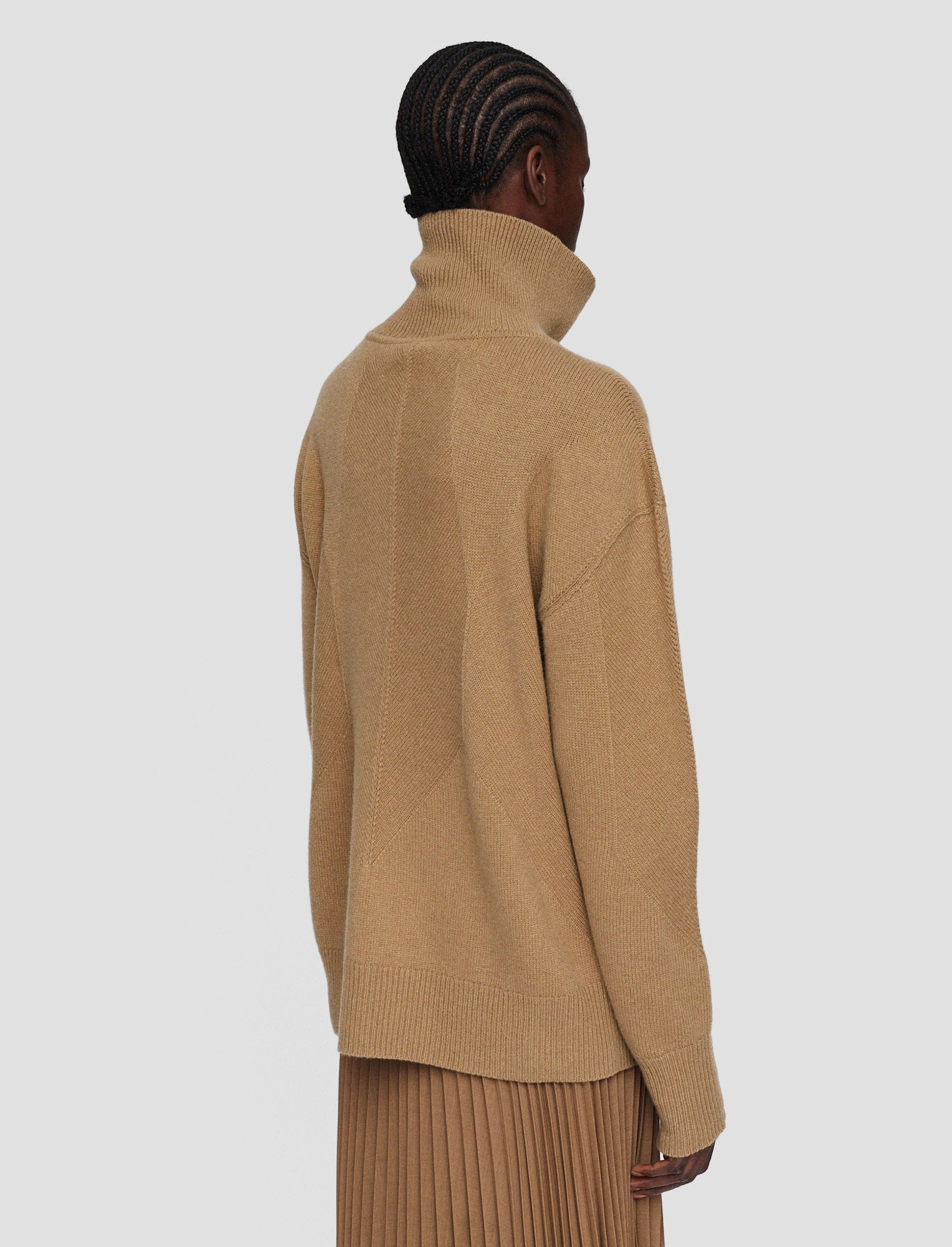 Soft Wool High Neck Jumper Soft Drape Polished Edge
