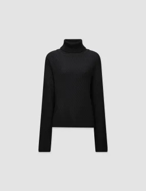 Luxe Cardigan Stitch High Neck Jumper Daily Layer