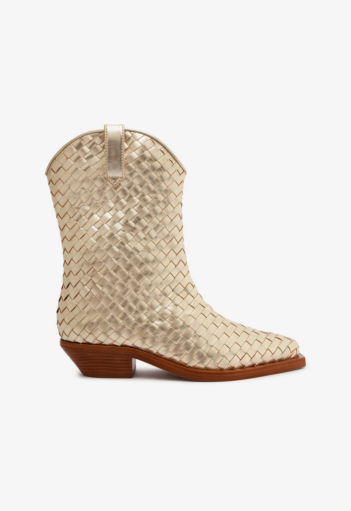 Cicera Woven Metallic Leather Bootie Classic Base Kids Play