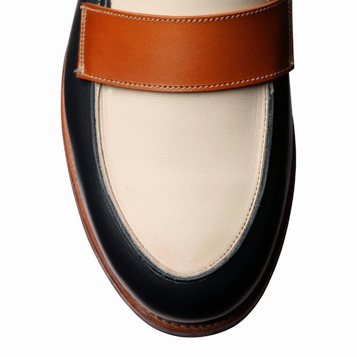 Clare Navy, Ivory & Tan Burnished Calf Street Pace