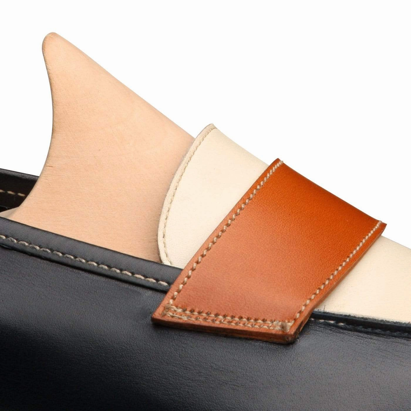 Sophisticated Look College Trend Clare Navy, Ivory & Tan Burnished Calf