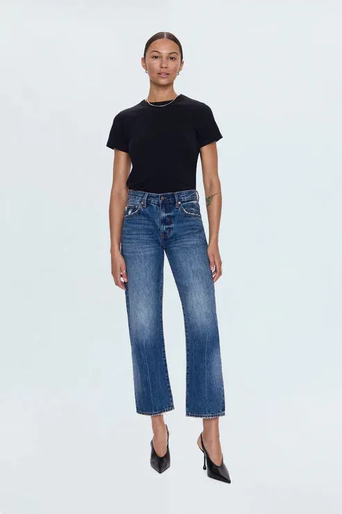 Reliable Outfit Pistola Lexi Mid Rise Bowed Straight Jean in Artisan