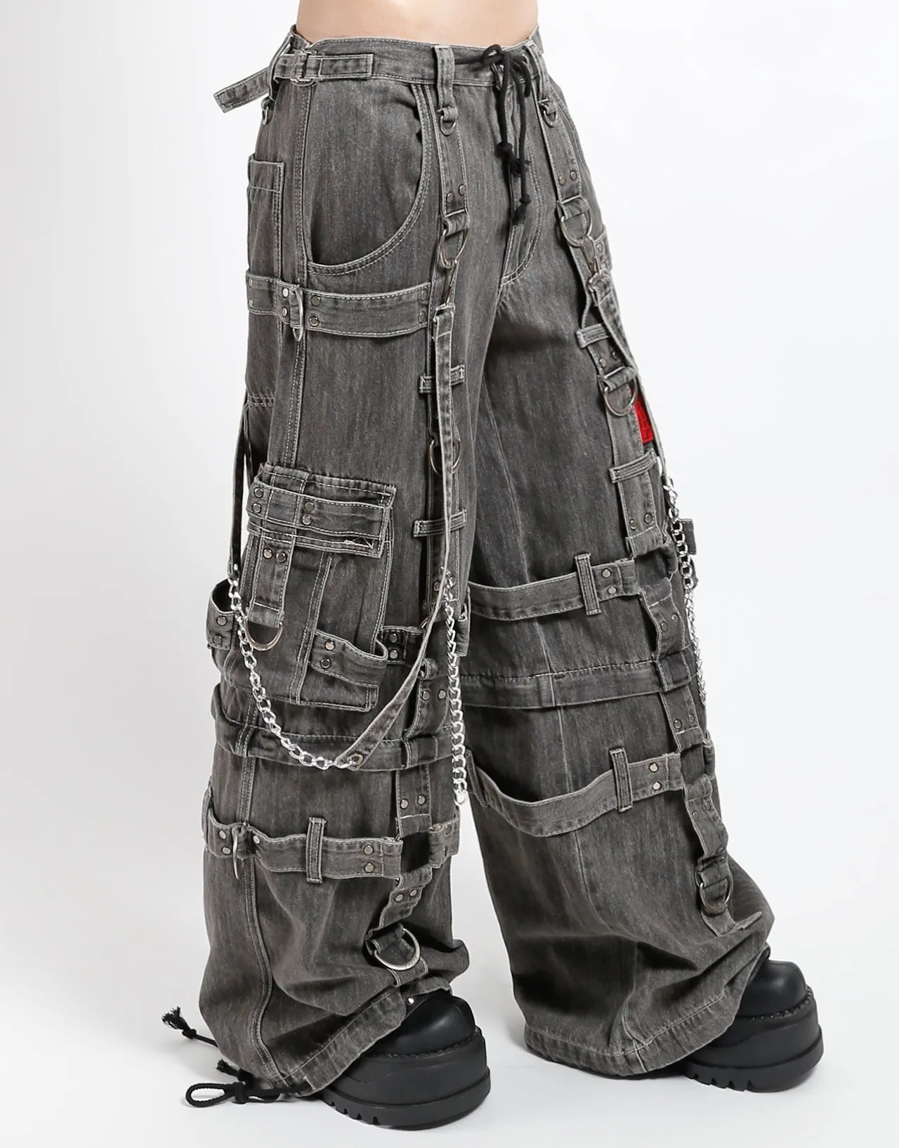 Pull-on style HARNESS DARK STREET PANT BLACK DENIM