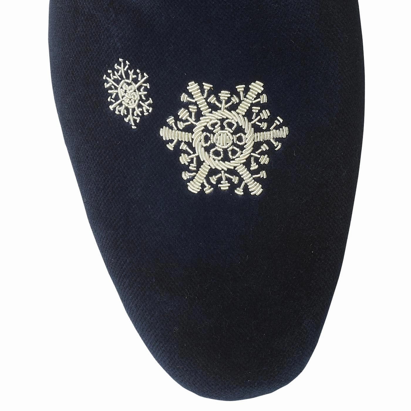 Snowflakes Navy Velvet Fashionable Design