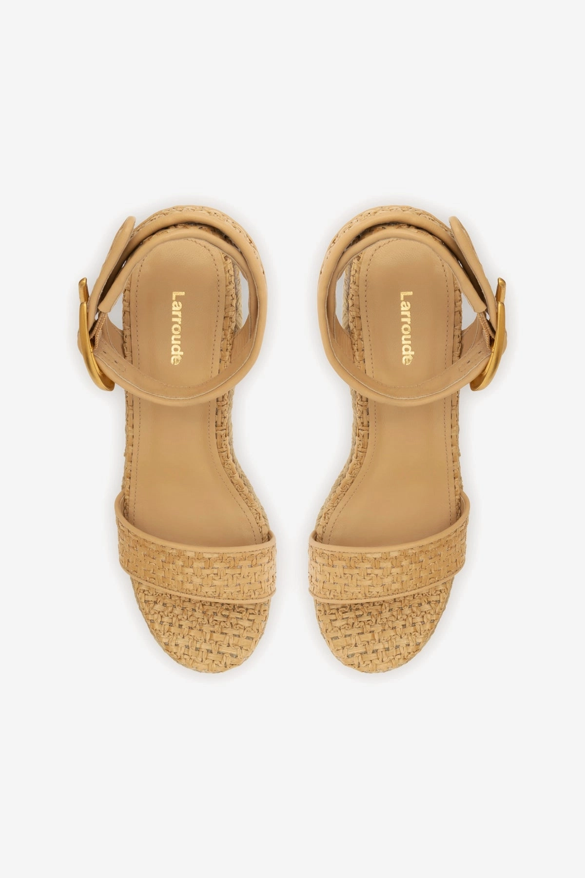 Verona Hi Wedge In Beige Leather and Natural Raffia Ergonomic Travel Enthusiasts Shockproof