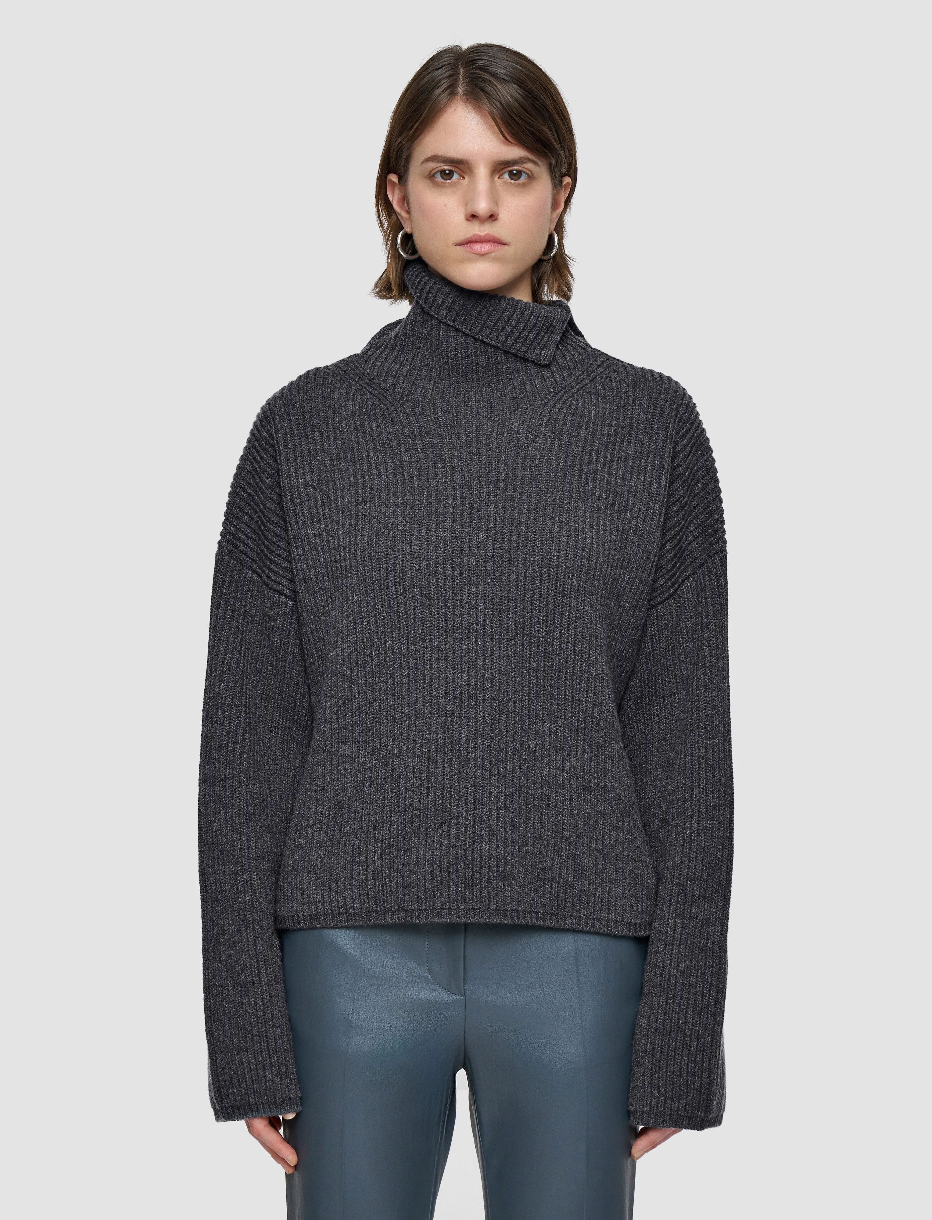 Light Cardigan Stitch High Neck Jumper Go-To Fit Urban Trend