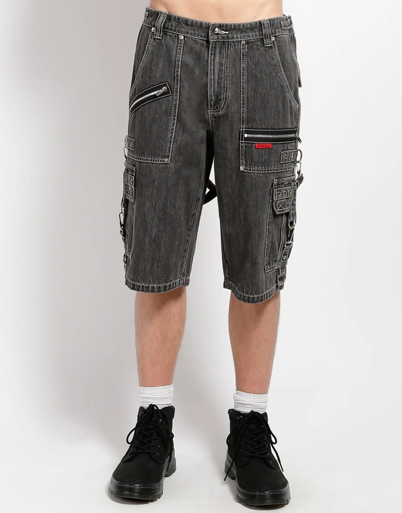 PUNK SHORT BLACK DENIM Weekend Style Mesh Lined