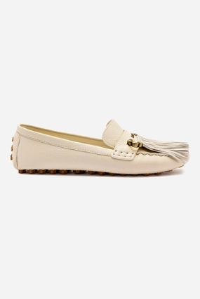 Joy Mocassin In Ivory Leather Care Ease