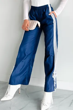 Multi Purpose Colby Side Stripe Ribbon Tie Track Pants (Vintage Navy)