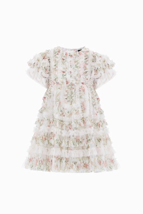 Hidden Zipper Closure Colette's La Vie En Rose Short Sleeve Kids Dress