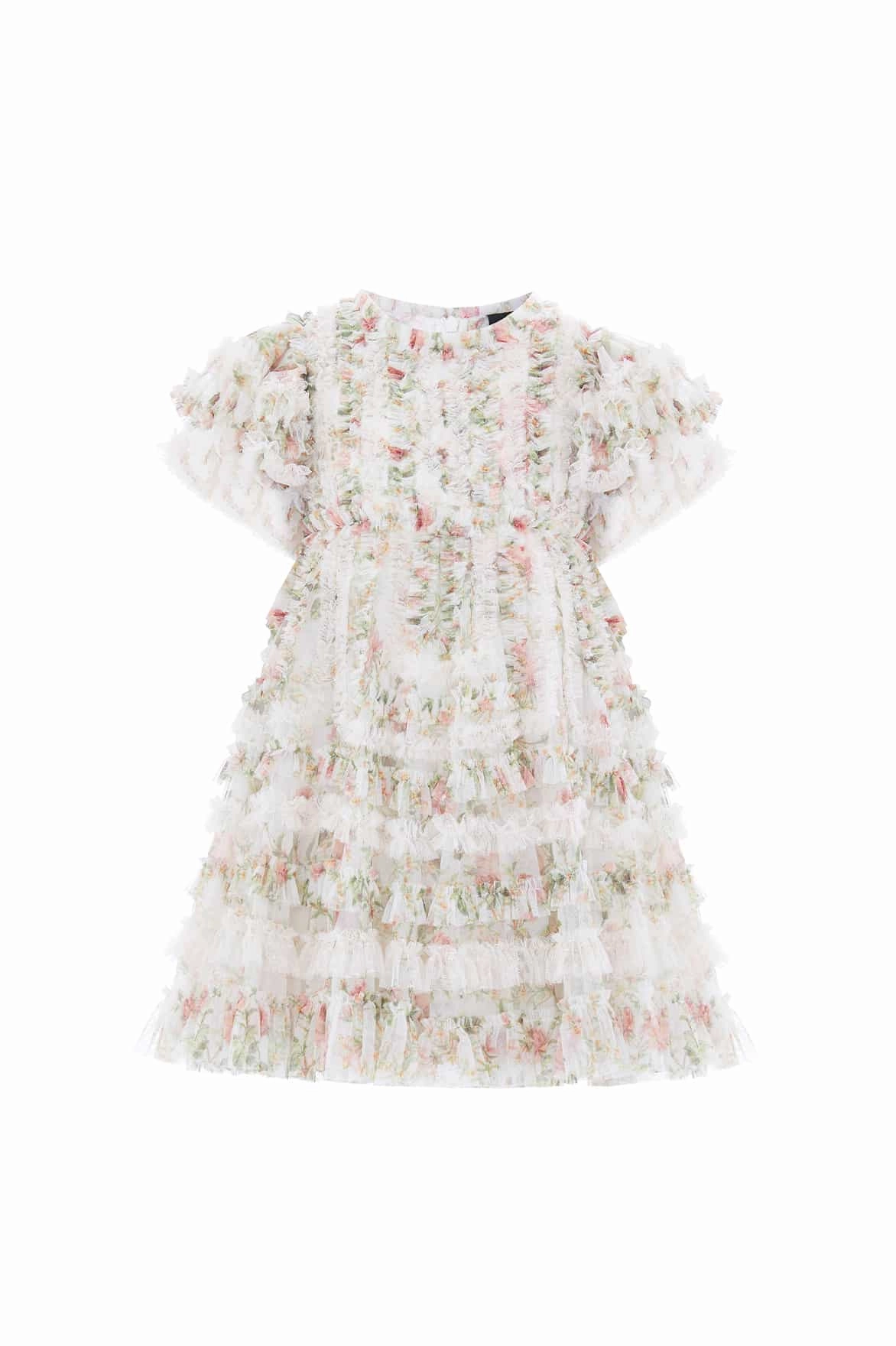 Hidden Zipper Closure Colette's La Vie En Rose Short Sleeve Kids Dress