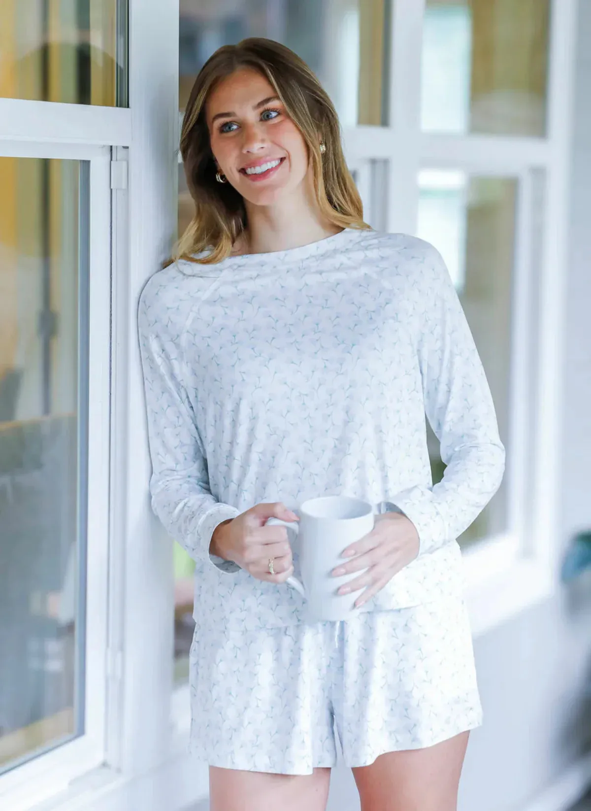 Reversible Layering Tech Annie Short Pajama Set in Petal Dance