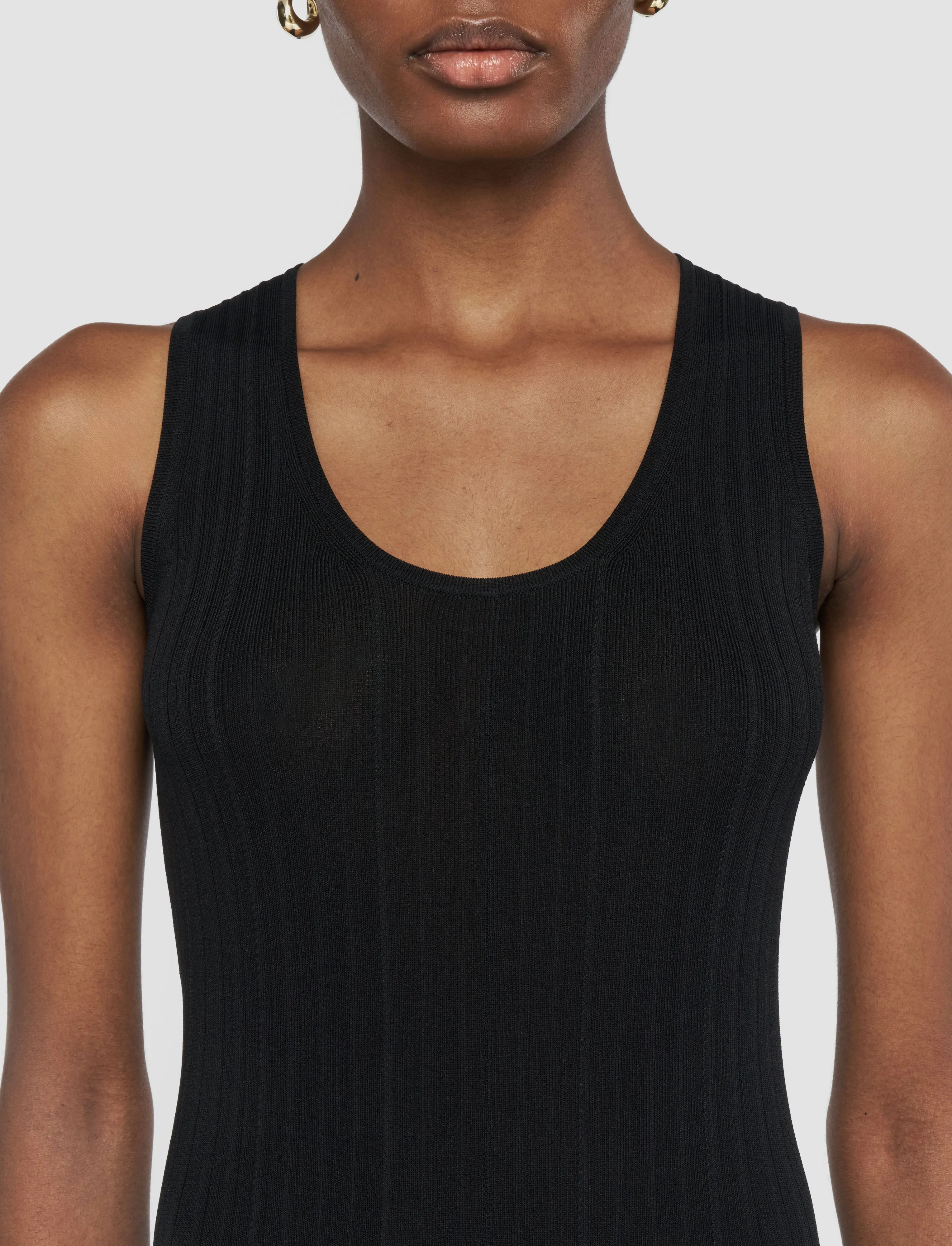 Viscose Rib Knit Dress Simple Look AirflowOptimized Pattern