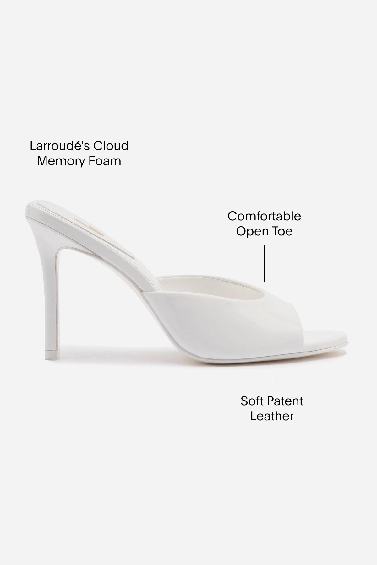 Comfort Matte Edge Jasmine Hi Mule In White Leather