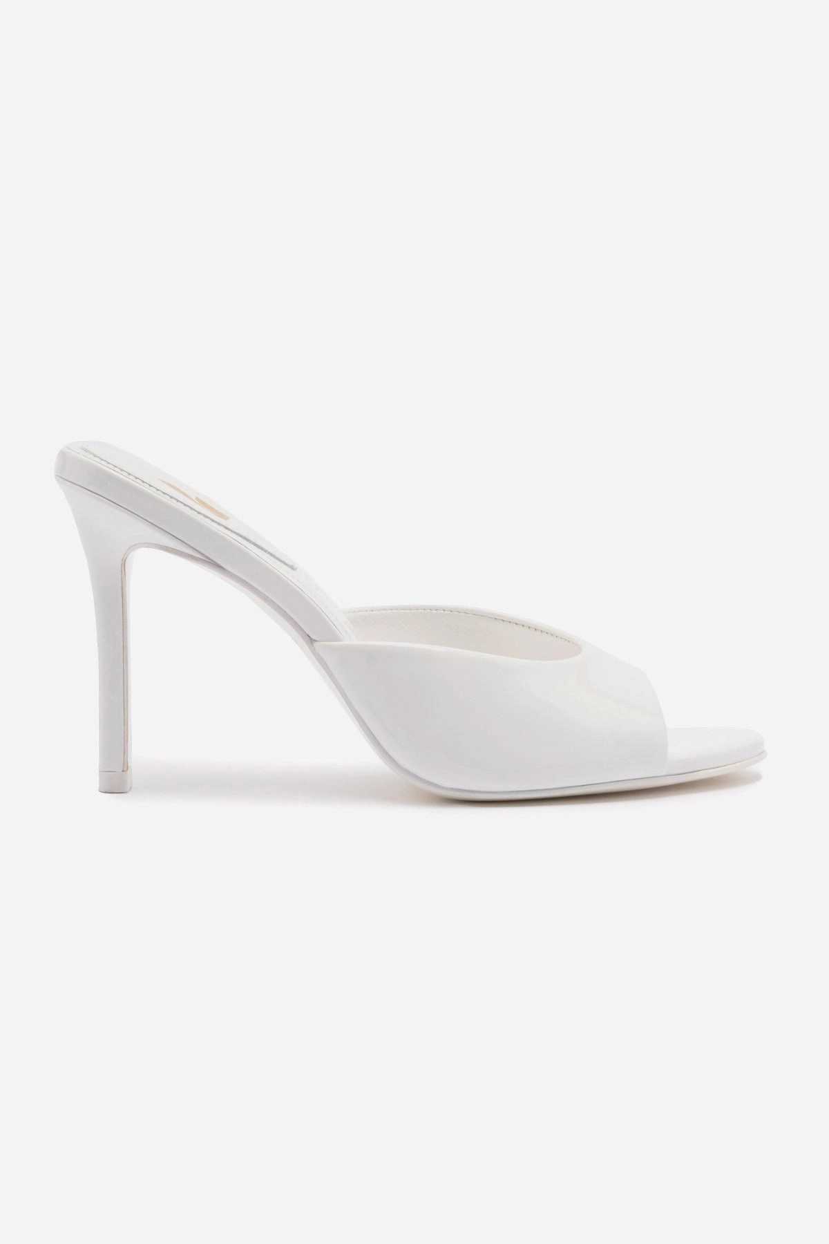 Jasmine Hi Mule In White Leather Eco Friendly Minimalist Fans Ventilation holes