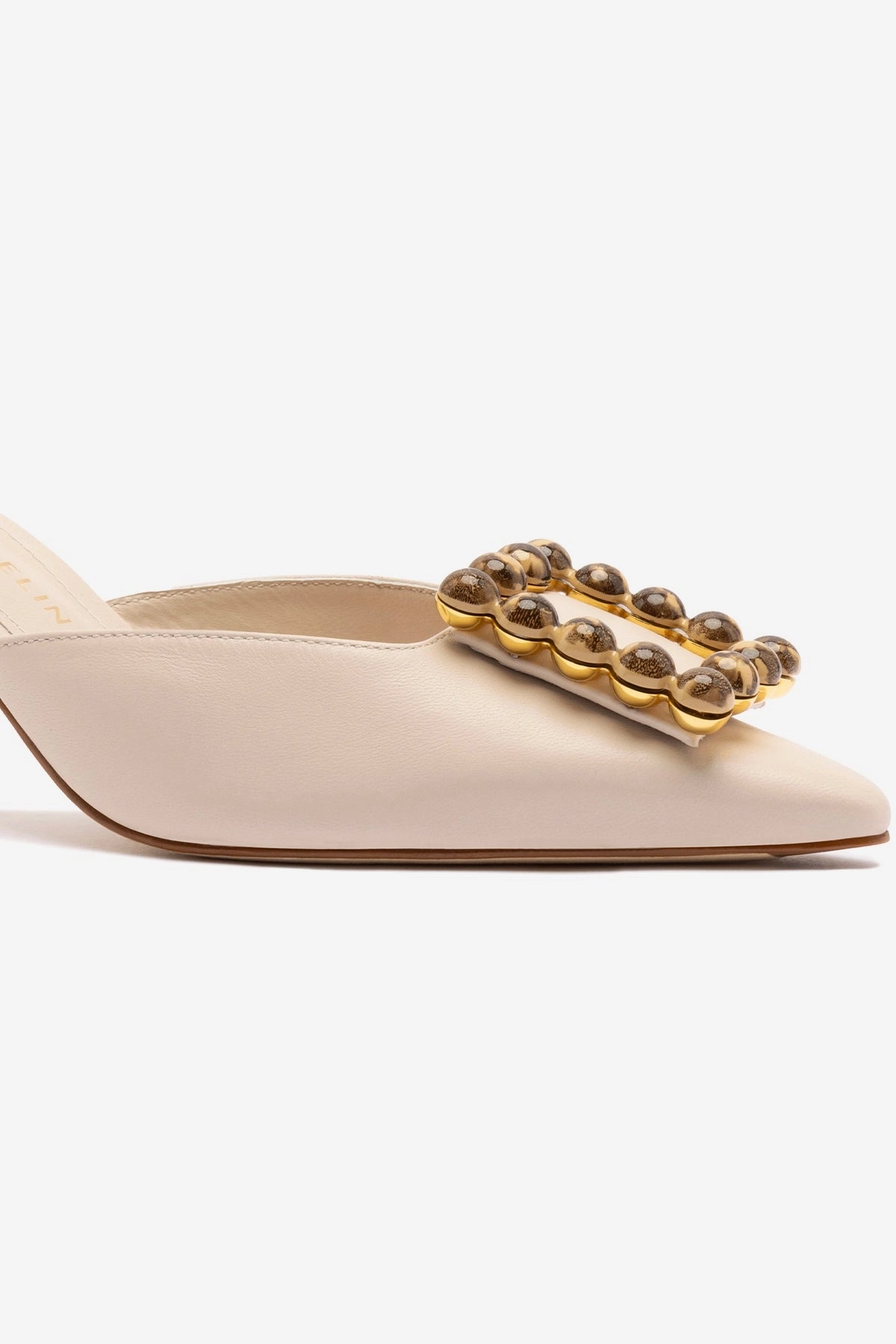 Chloe Gosselin by Larroud Ava Mule In Puff Cream Leather Cold Guard orthopedic