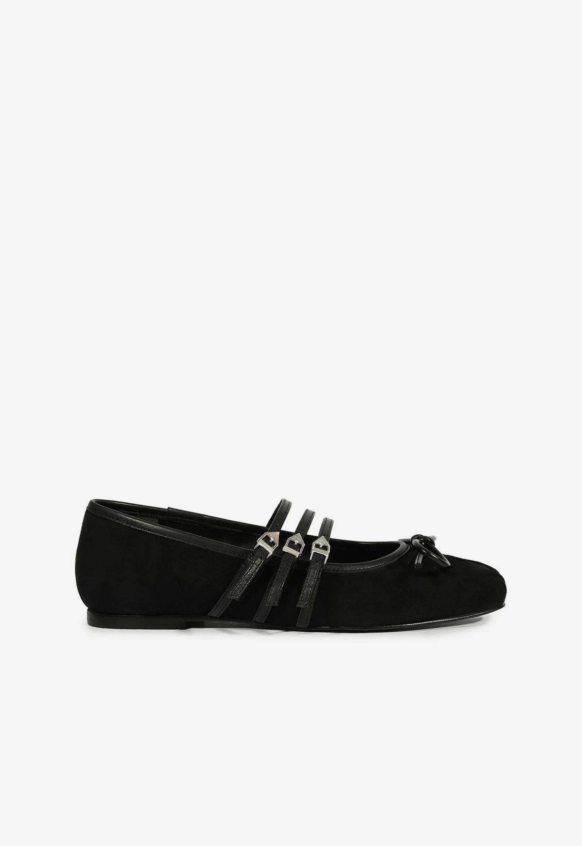 Arissa Black Suede Ballet Flat Supportive Core Office Workers