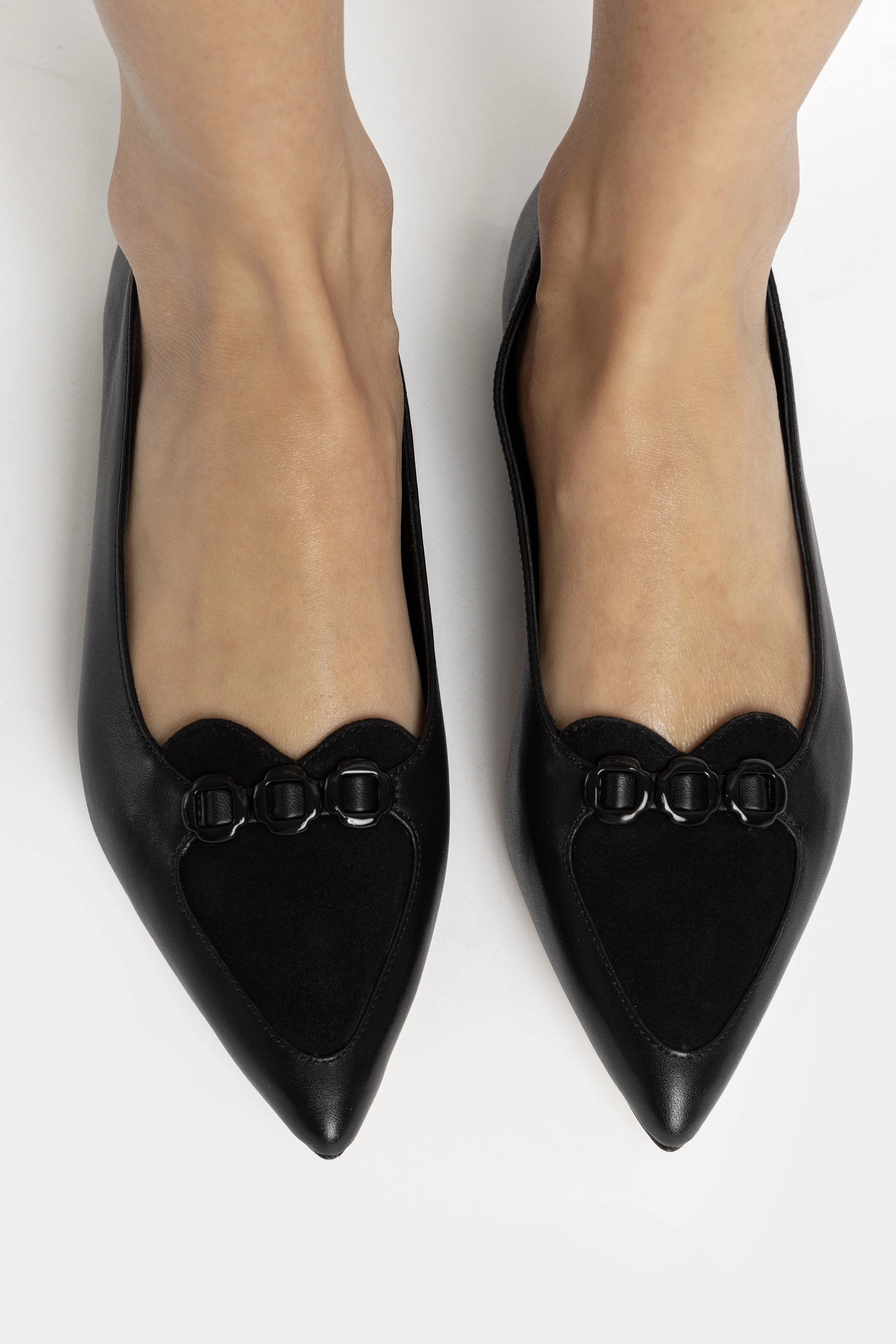 Audrey Flat In Black Leather Run Free